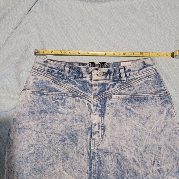 Vintage Jordache Acid Wash Denim High Waisted Skirt Size 6/8 Retro Jean Stone - Picture 8 of 9